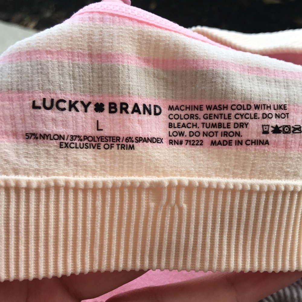 Lucky Brand Seamless Comfort BRA 💗 Sz L Pink Beige - Picture 6 of 7